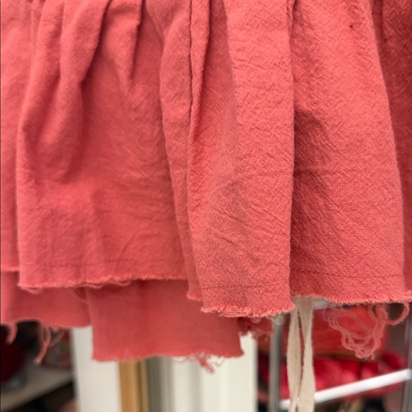 Free People Claudette Ruffled Coral Tank Top with Smocked Bodice - Picture 7 of 10